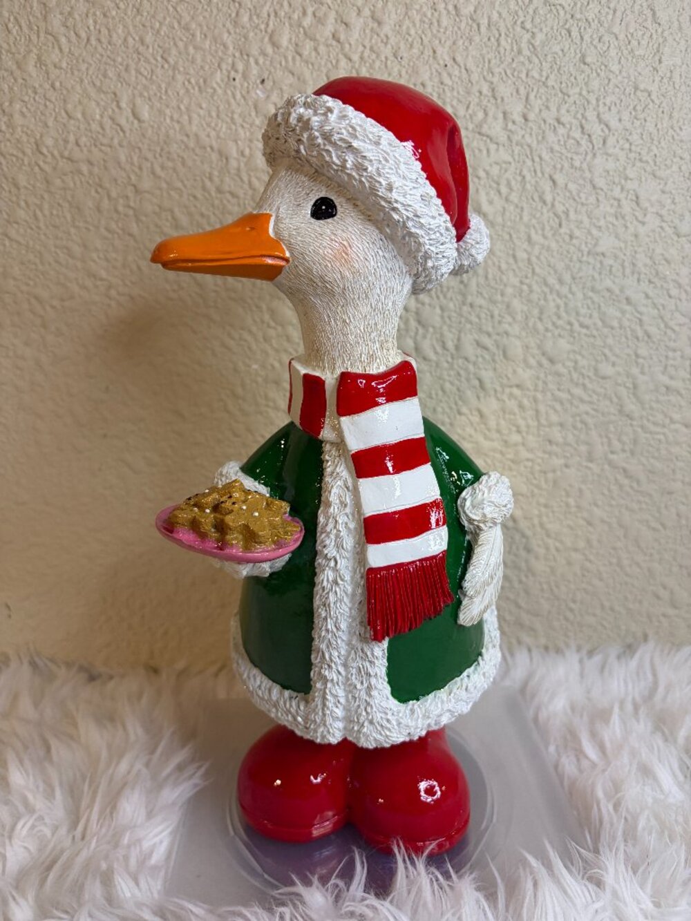 Christmas Duck Goose Santa Hat Cookies Holiday Figurine Decor 12 Inch NWT